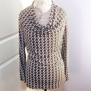 ADRIENNE VITTADINI - Long Sleeve Cowl Neck Top Med